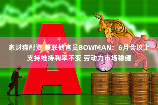 家财猫配资 美联储官员BOWMAN：6月会议上支持维持利率不变 劳动力市场稳健